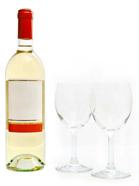 Λευκό κρασί με ποτηράκια μιας — Φωτογραφία Αρχείου