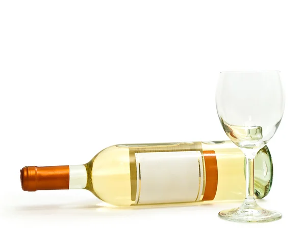 Bílé víno s skleničku — Stock fotografie