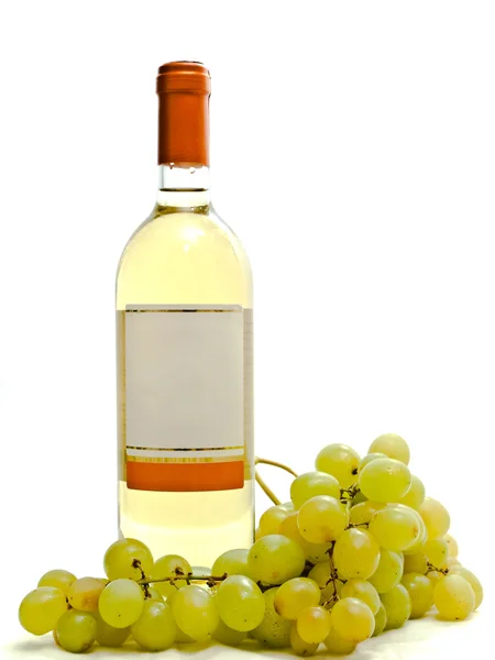 Vinho branco com videira — Fotografia de Stock