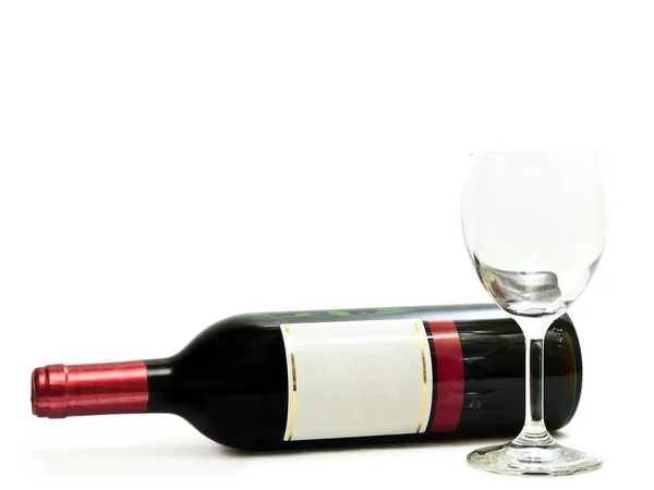 Rode wijn met wijnglas — Stockfoto