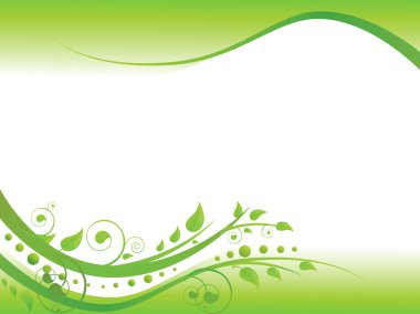 Floral border in green clipart