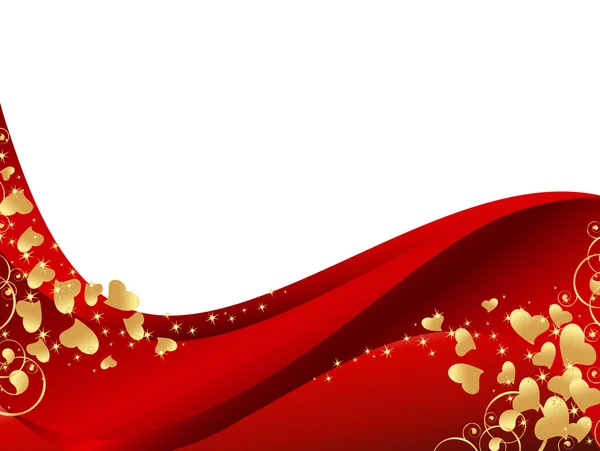 Cadre ondulé abstrait rouge — Image vectorielle