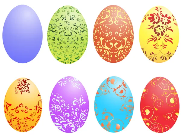 Conjunto de ovos de Páscoa —  Vetores de Stock
