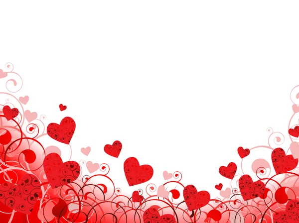 Cadre coeur en rouge — Image vectorielle