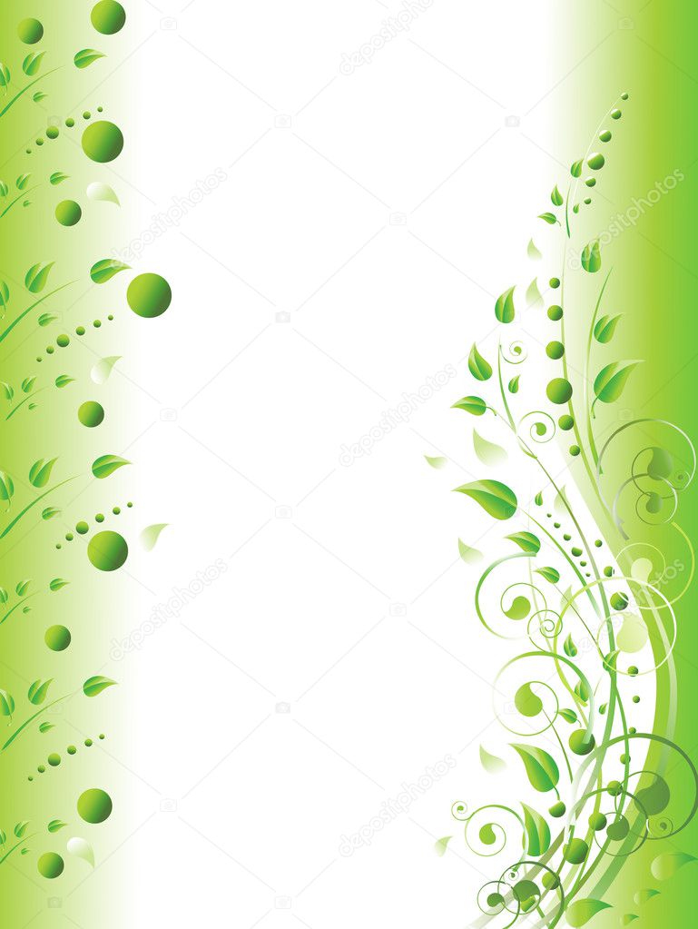 Floral in green with copy-space