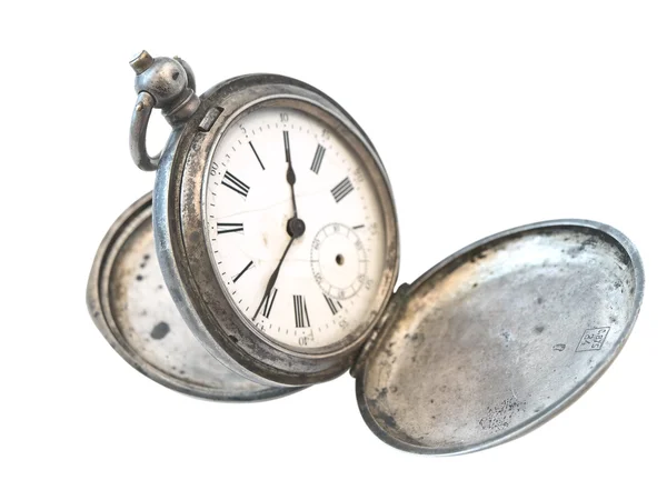 Velho relógio de prata — Fotografia de Stock