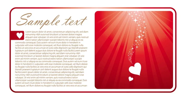 Cartão Valentim com dois corações — Vetor de Stock