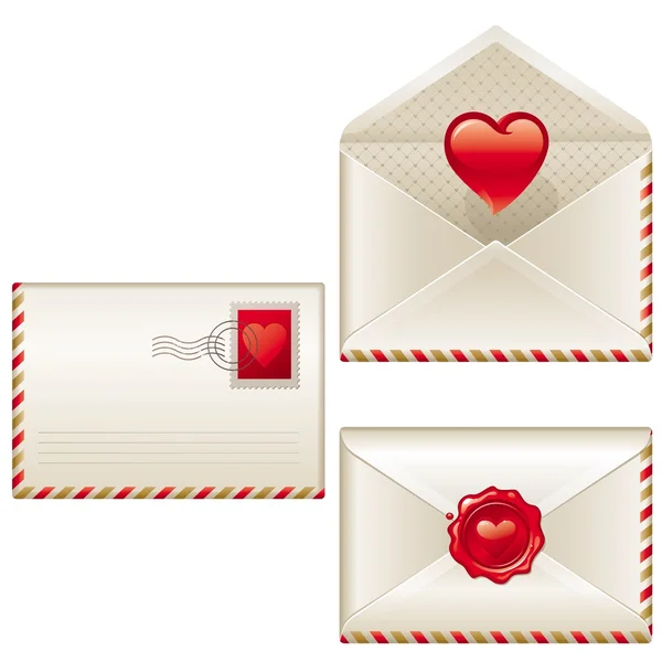 Three love letters — Stock Vector
