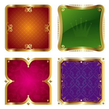 Golden ornate frames clipart