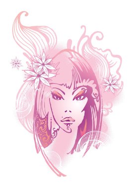 Ornate beauty girl clipart