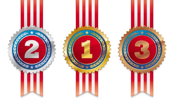 Trois médailles américaines — Image vectorielle