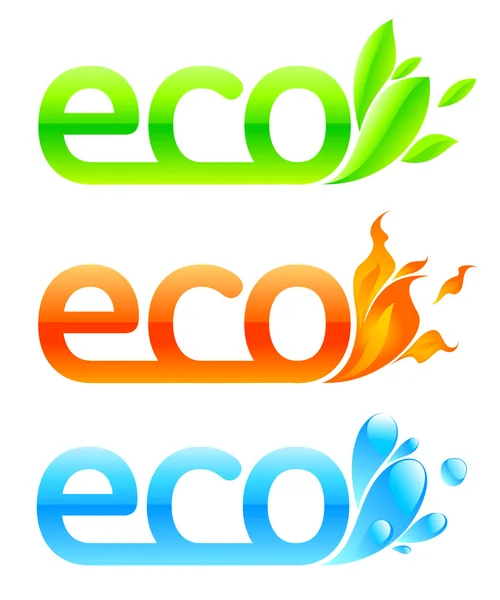 Tres emblemas ecológicos — Archivo Imágenes Vectoriales