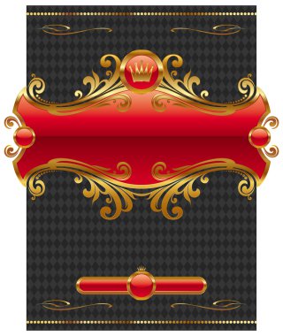 Design with ornate golden frame clipart