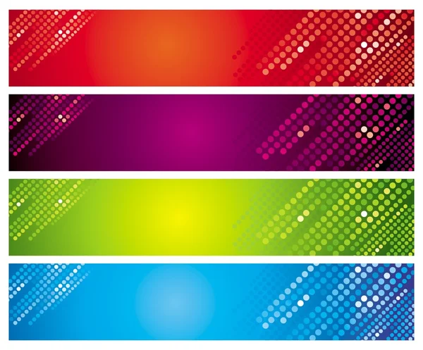 Cuatro banners multicolores — Vector de stock