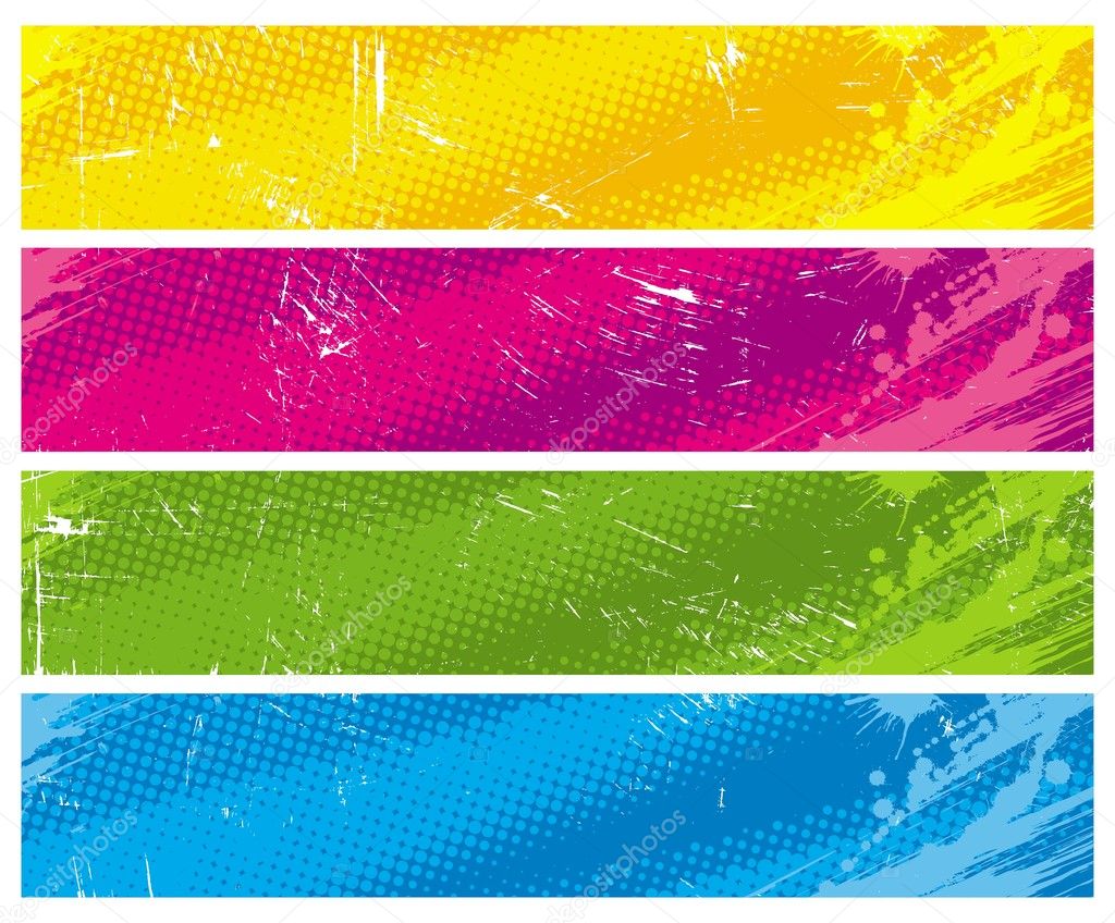 Four color halftone banners
