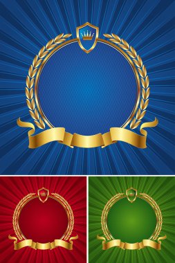 Round golden frame clipart