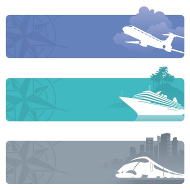 Vector travel banners clipart