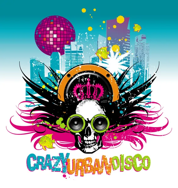 Crazy disco miejski — Wektor stockowy