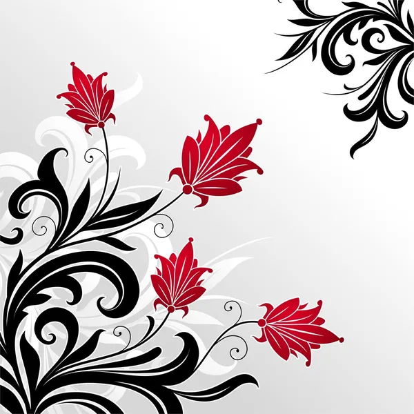 Dekorativa blommor illustration — Stock vektor