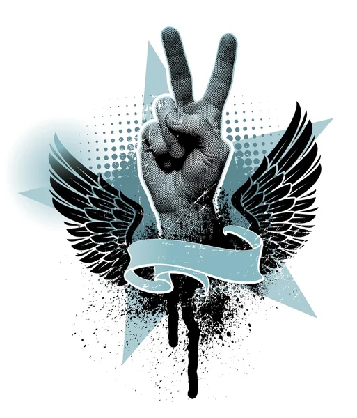 Hand vredesteken — Stockvector