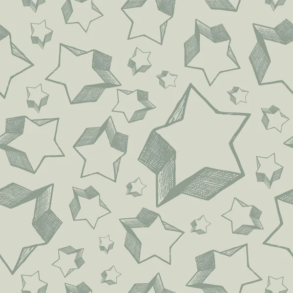 Seamless hand drawn stars — Stock Vector