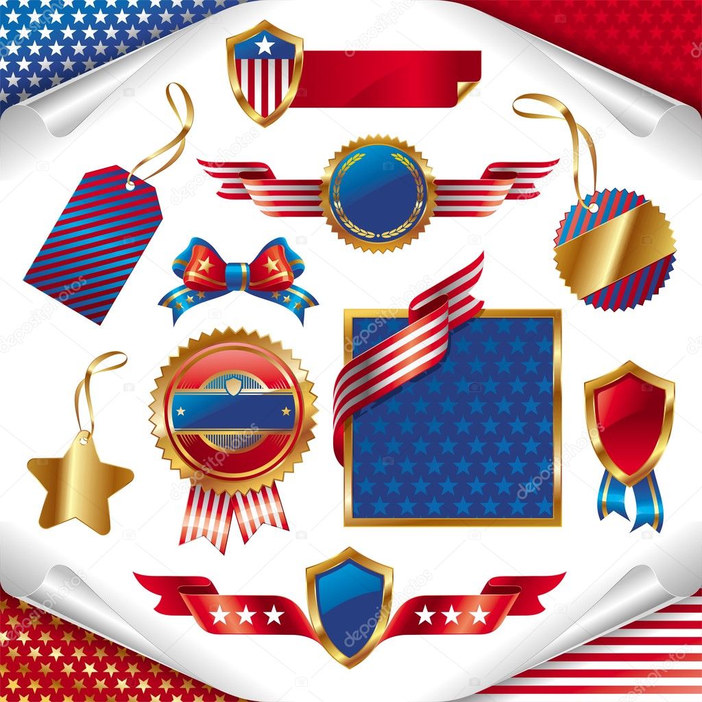 Vector set of usa signs & labels