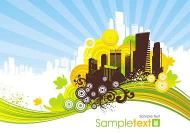 Abstract background with cityscape clipart