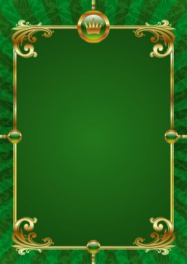 Green background with luxury frame clipart