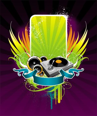 Frame and musical equipment clipart