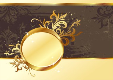 Vector golden frame clipart