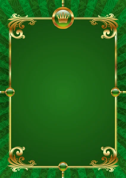 Groene achtergrond met luxe frame — Stockvector