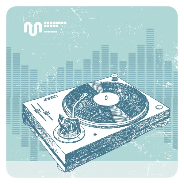 Hand drawn turntable — Stock Vector