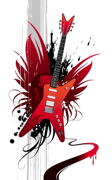 Guitare heavy metal — Image vectorielle
