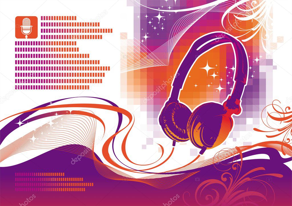 Illustration with headphones