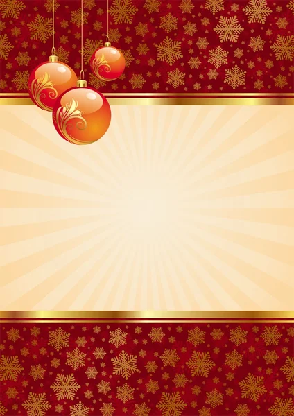 Hintergrund mit Weihnachtskugeln — Stockvektor