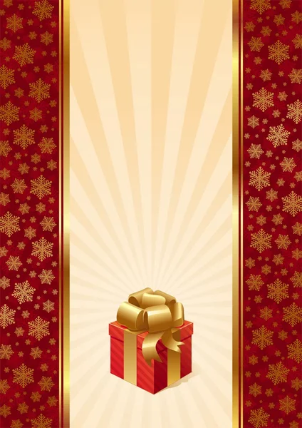 Hintergrund mit Weihnachtsgeschenk — Stockvektor