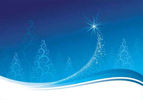 蓝色圣诞背景，矢量图解 — 图库矢量图片