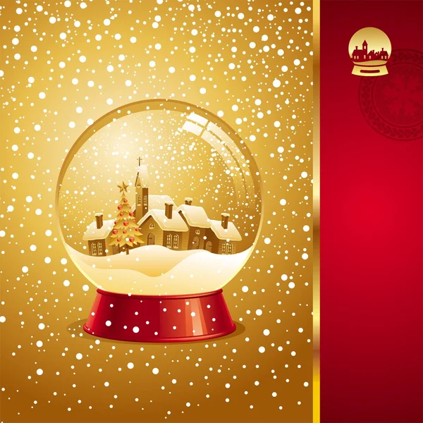 Рождественские открытки со снежным шаром — стоковый вектор