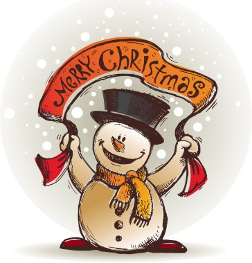 Happy snowman clipart