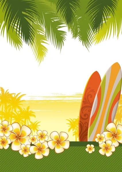 Illustrazione con tavole da surf — Vettoriale Stock