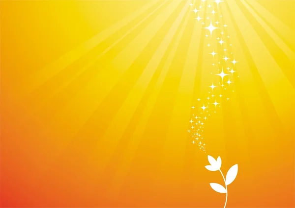 Solljuset strålar och blomma — Stock vektor