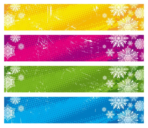 Banderas nevadas — Vector de stock