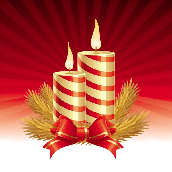 Duas velas de Natal —  Vetores de Stock