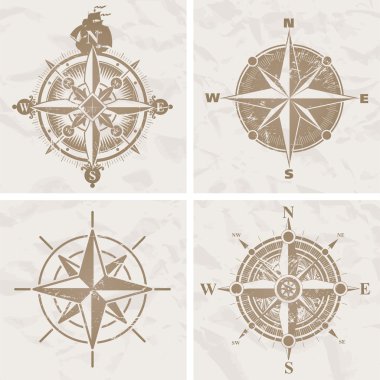 Vintage compass roses clipart