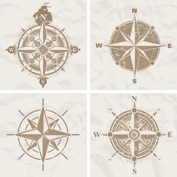 Vintage kompass rosor — Stock vektor