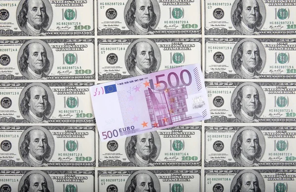 Stock image 500 euro are on a dollars