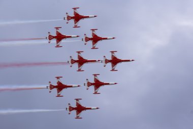 Aerobatics team at airshow clipart