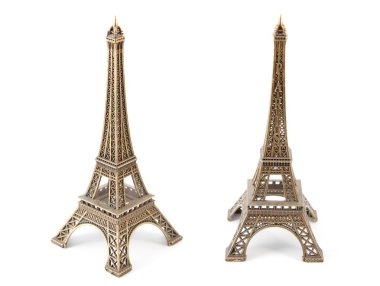 Two small bronze Eiffel Towers clipart