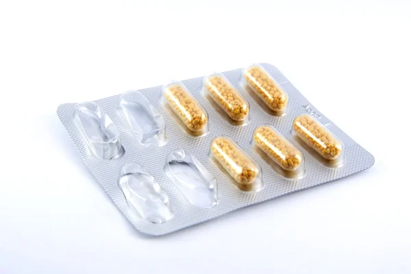 Tabletták buborékcsomagolásban — Stock Fotó