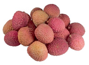 lychees üzerinde beyaz izole